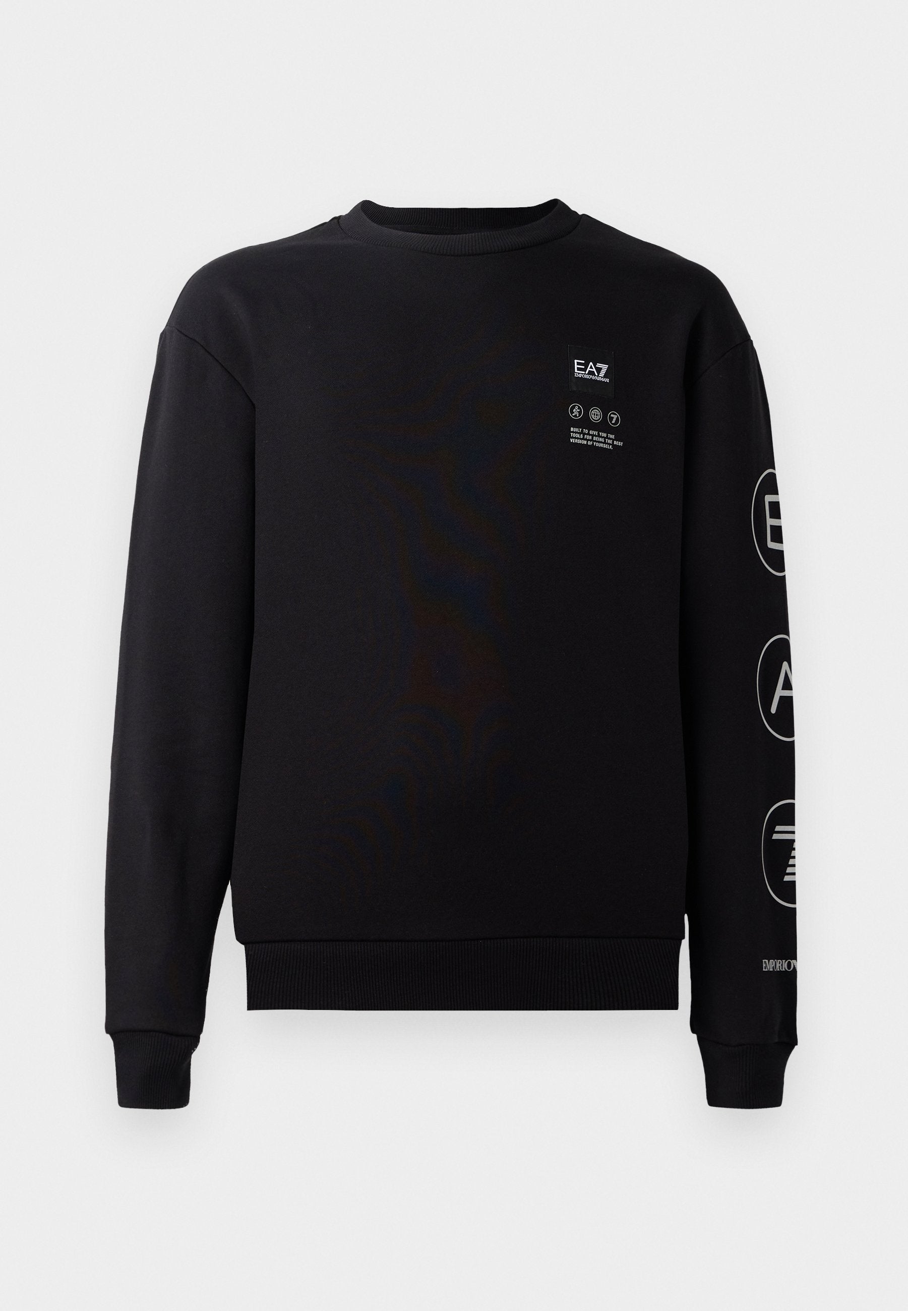 EA7 Emporio Armani TRAIN LOGO UNISEX - Sweatshirt - Black/silver-coloured