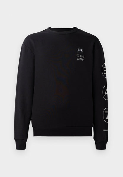 EA7 Emporio Armani TRAIN LOGO UNISEX - Sweatshirt - Black/silver-coloured
