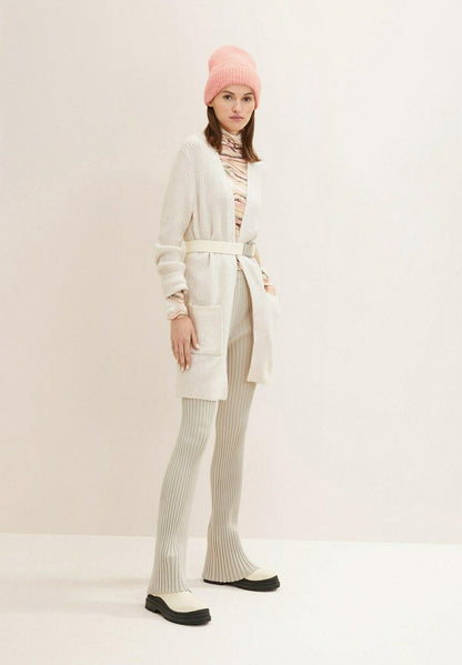 TOM TAILOR Denim LANGER - Strickjacke - Creme Beige Melange