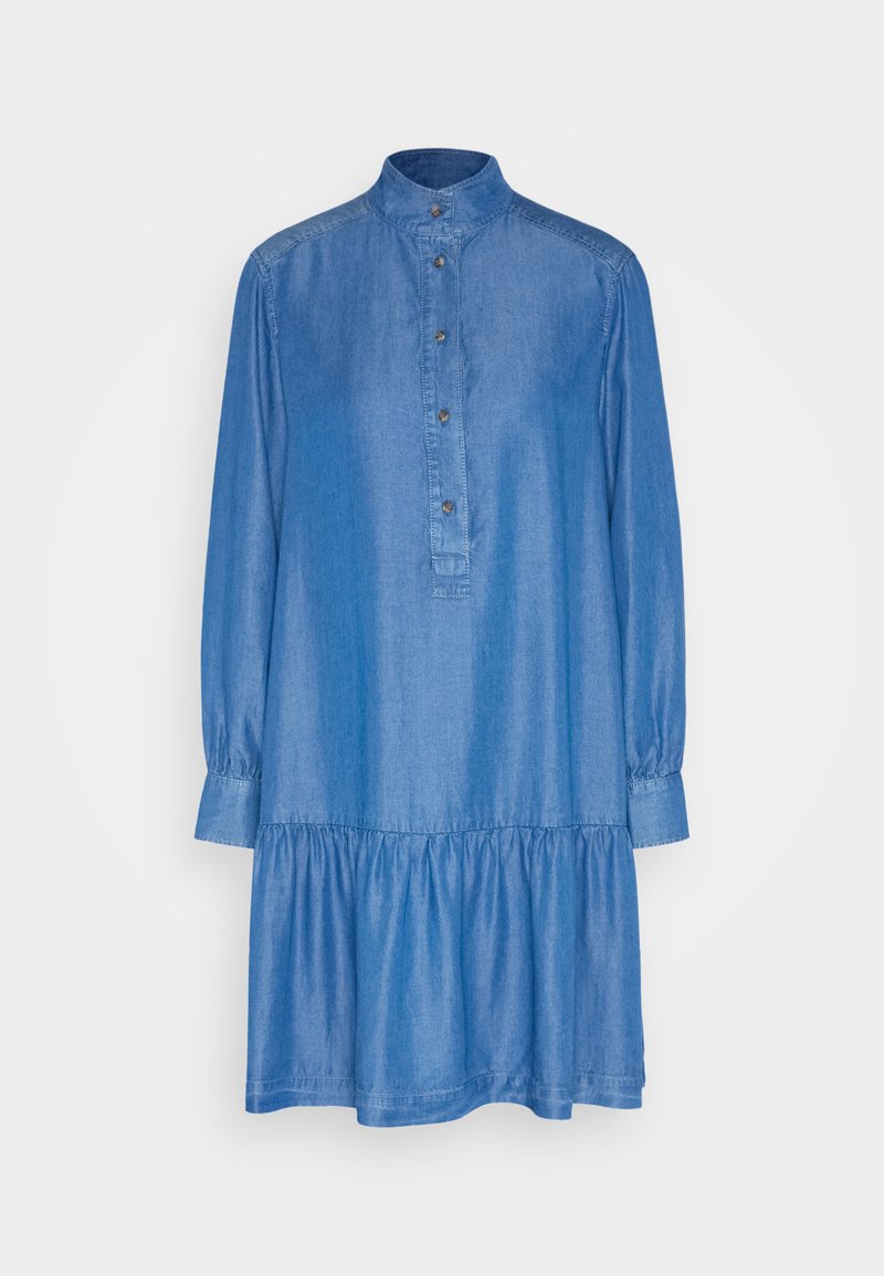 Marc O'Polo DRESS SHORT STYLE GATHERING - Jeanskleid - Washed Mid Blue
