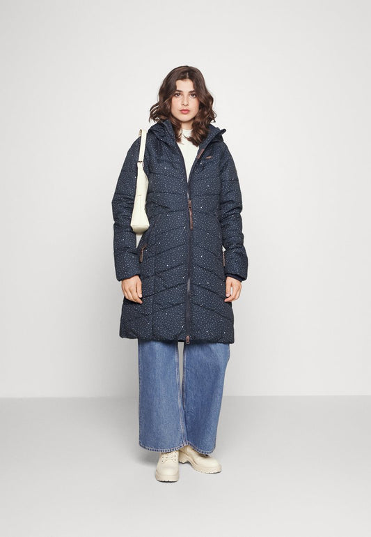 Ragwear DIZZIE COAT DOTS - Klassischer Mantel - Navy