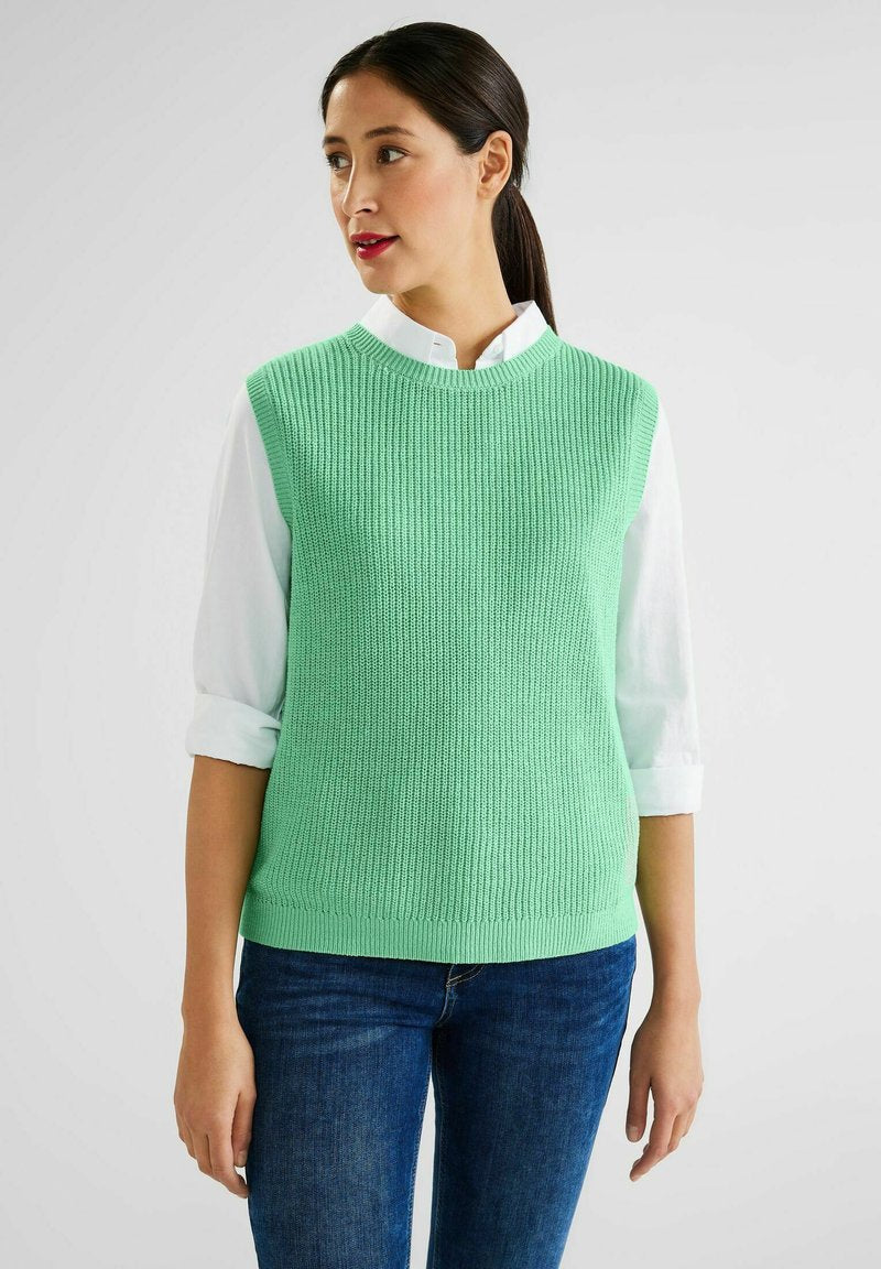 STREET ONE UNIFARBE - Strickpullover - Grün