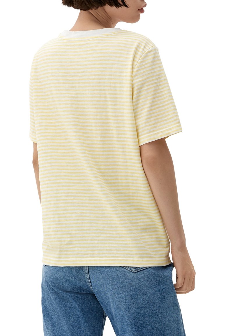 S.Oliver RAYÉ À IMPRIMÉ SUR LE DEVANT - T-Shirt Print - Helles Zitrone