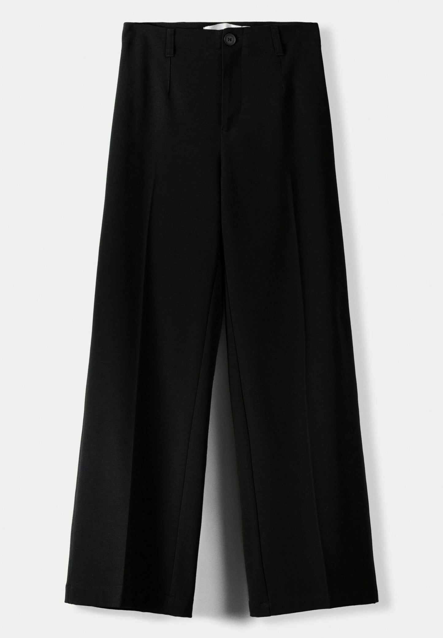 BERSHKA WIDE-LEG TAILORED - Trousers - Black