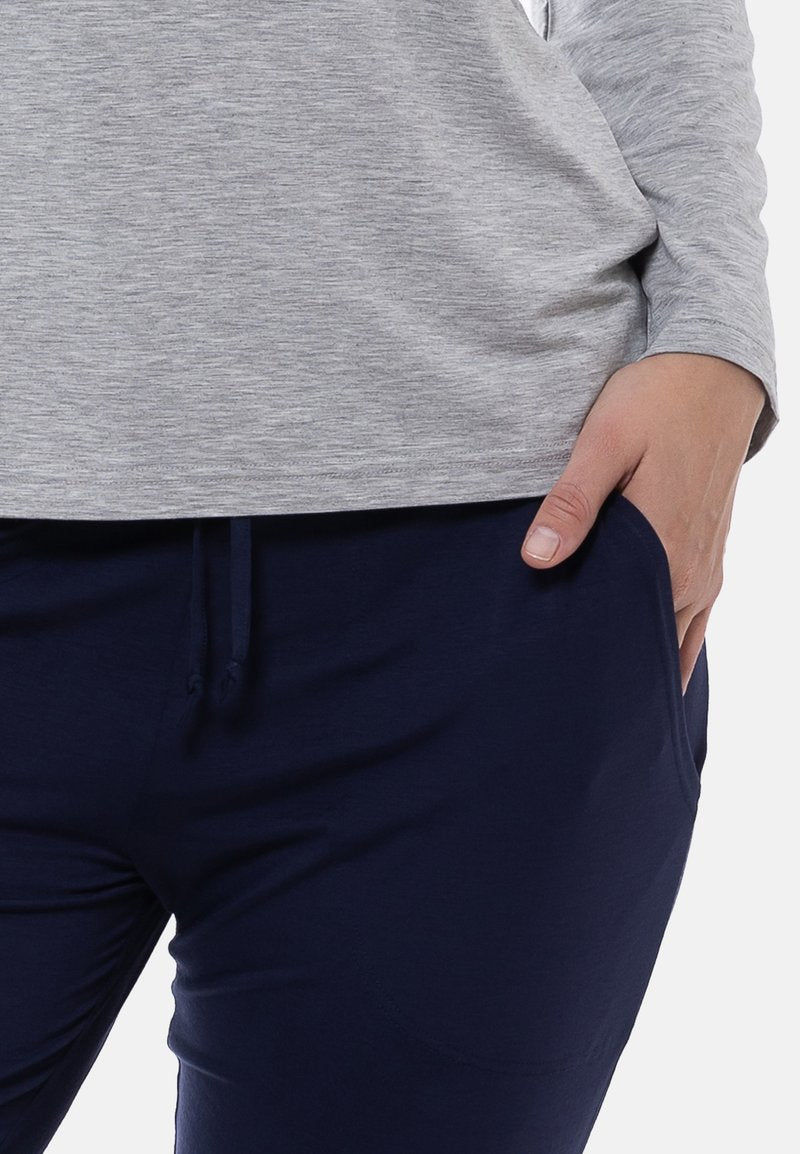 MEY SET - Pyjama - True Blue Grey Melange