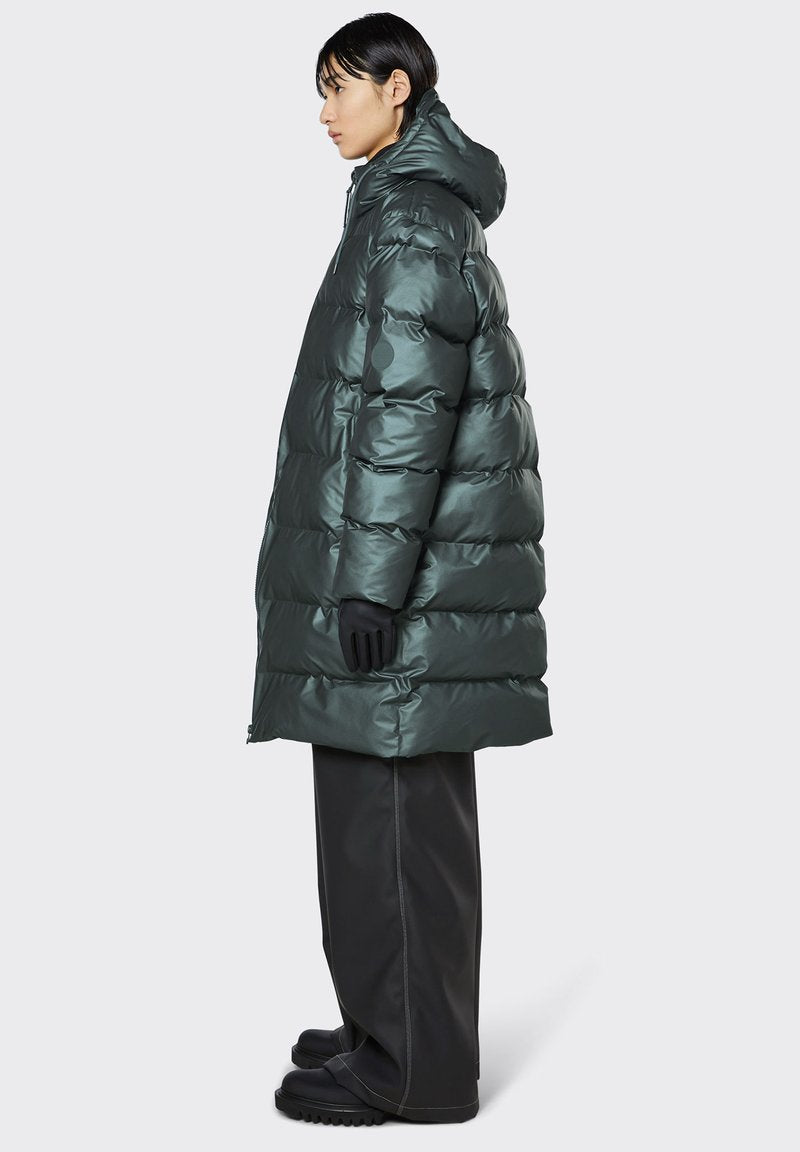 Rains LONG PUFFER JACKET UNISEX - Wintermantel - Silver Pine