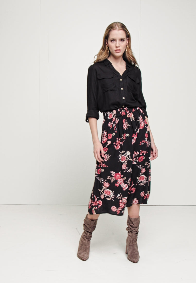 Pieces Petite PCNYA MIDI SKIRT - A-Linien-Rock - Beetroot Purple