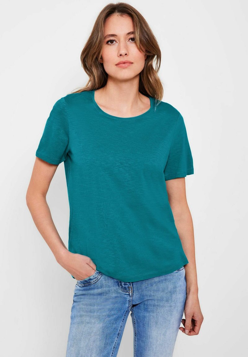 Cecil IN UNIFARBE - T-Shirt Basic - Blau