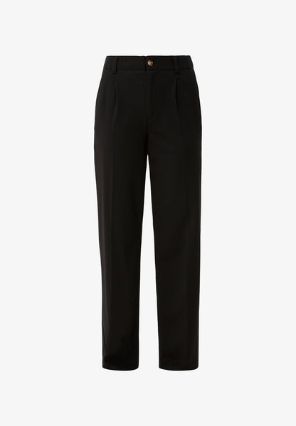 S.Oliver MIT WEITEM BEIN - Stoffhose - Schwarz
