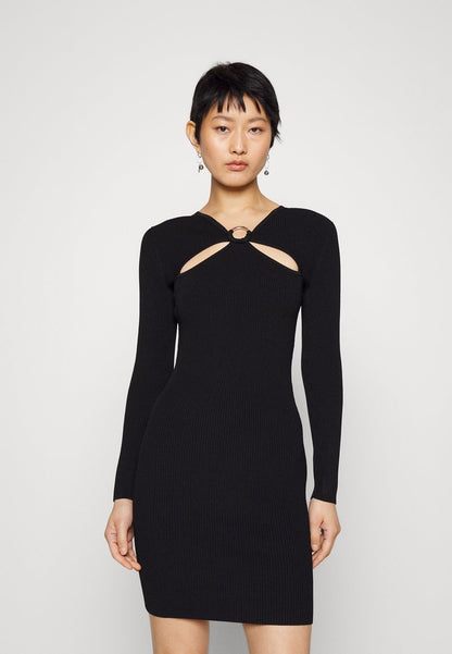MICHAEL Michael Kors O RING KEY HOLE - Strickkleid - Black