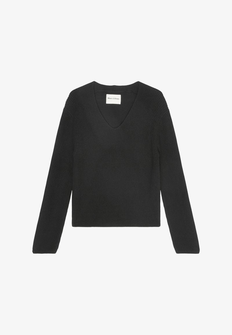 Marc O'Polo LONGSLEEVE V NECK - Strickpullover - Black