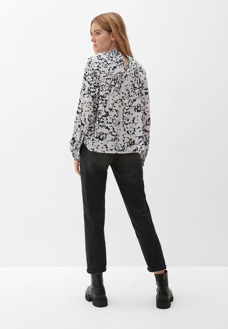 QS By S.Oliver MIT ALLOVER-PRINT - Bluse - Petrol