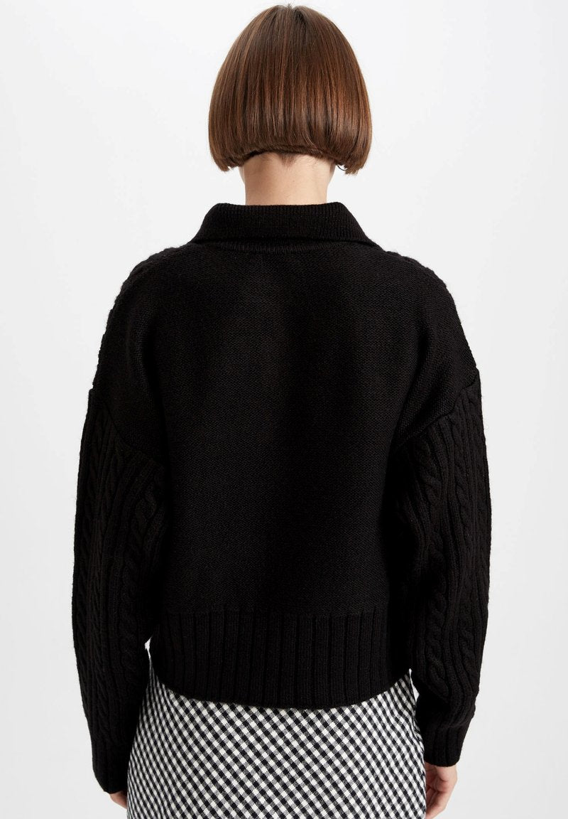 DeFacto STANDART FIT - Strickpullover - Black