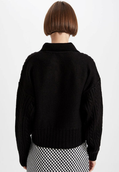DeFacto STANDART FIT - Strickpullover - Black