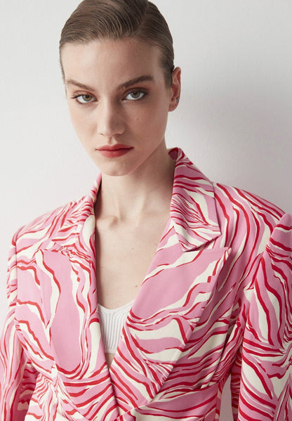 Ipekyol REGULAR FIT PATTERNED WITH FIXED BELT ACCESSORY - Kurzmantel - Pink