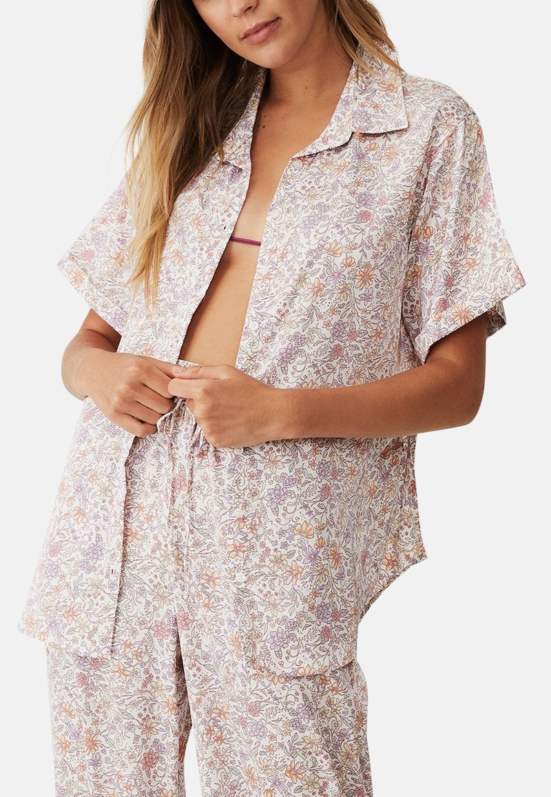 COTTON ON SHORT SLEEVE - Nachtwäsche Shirt - Brown
