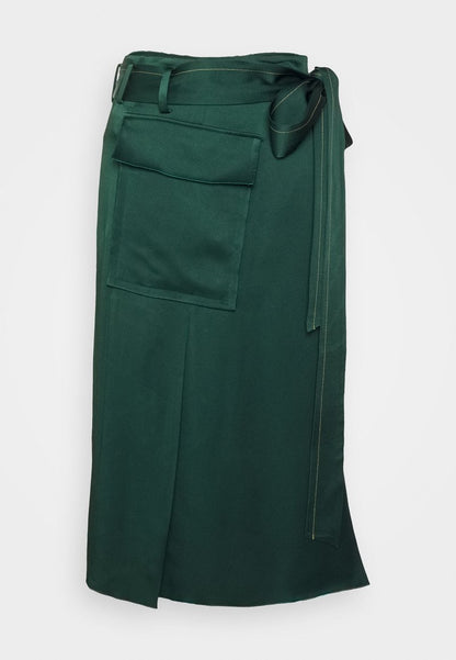 Victoria Beckham SKIRT - Faltenrock - Bottle Green