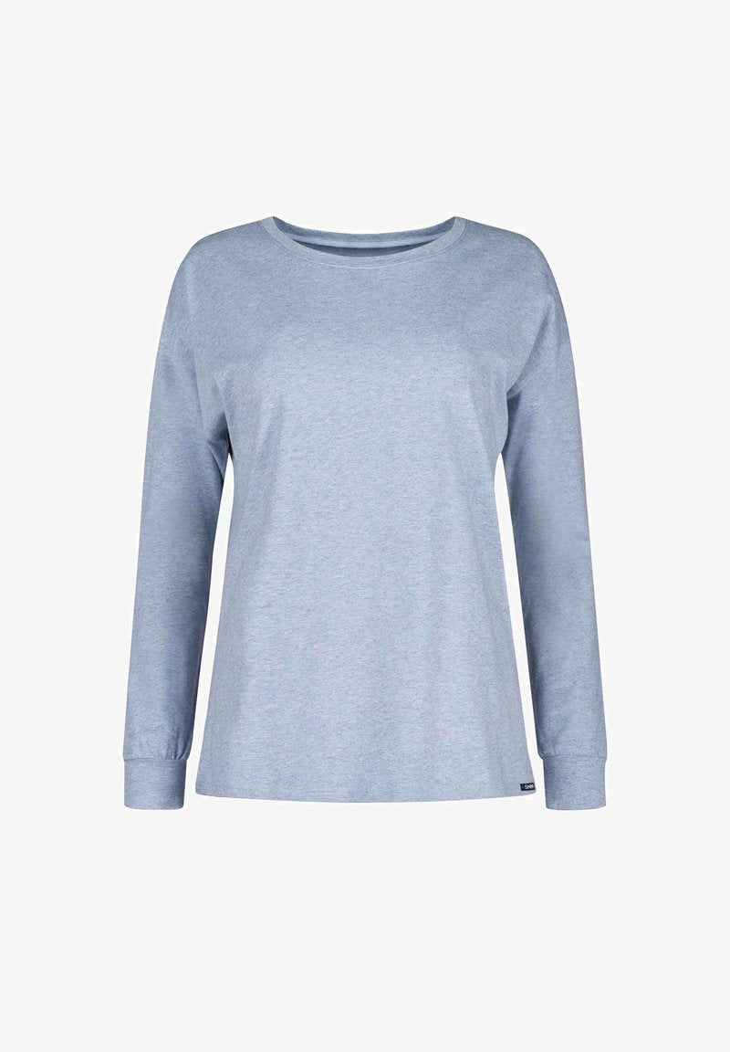 Skiny LANGARM SHIRT - Nachtwäsche Shirt - Denim Melange