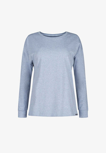 Skiny LANGARM SHIRT - Nachtwäsche Shirt - Denim Melange