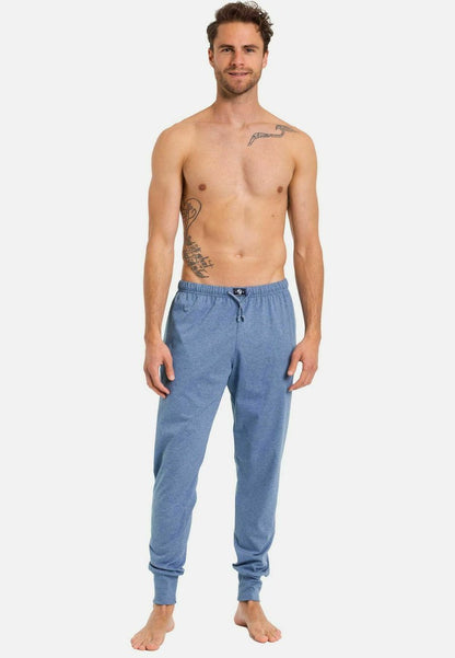  LANG MIT SEITENTASCHEN - Nachtwäsche Hose - Mottled Blue