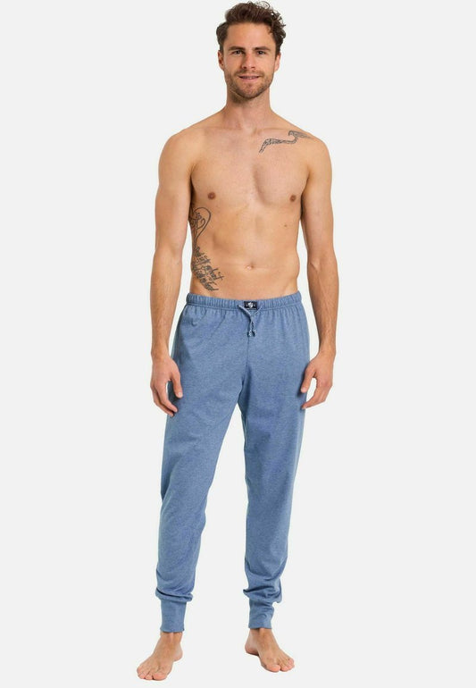  LANG MIT SEITENTASCHEN - Nachtwäsche Hose - Mottled Blue