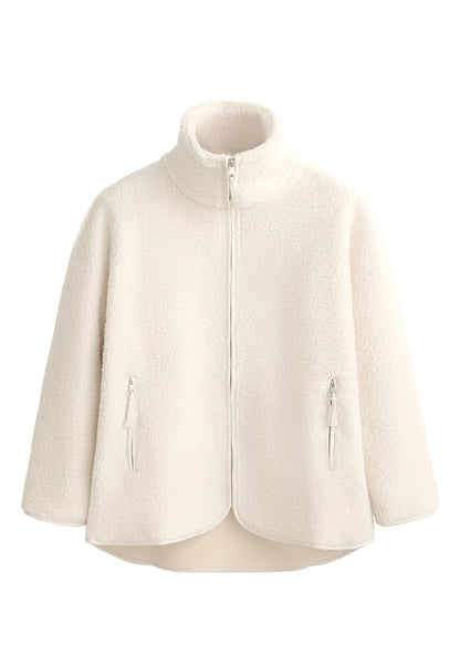 Oysho FAUX-SHEARLING OVERSIZE - Fleece Jacket - Light Grey