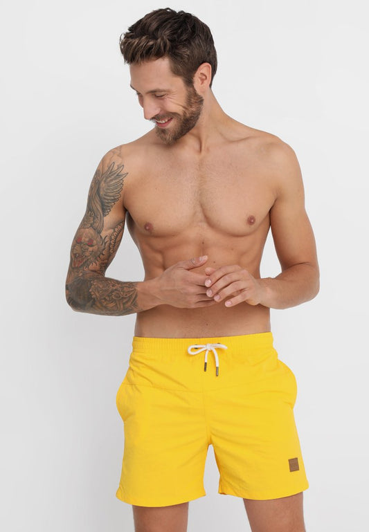URBAN CLASSICS BLOCK SWIM SHORTS - Badeshorts - Chrome Yellow