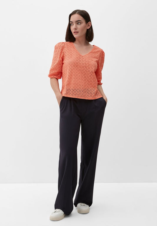 S.Oliver AUS BRODERIE ANGLAISE - Bluse - Papaya