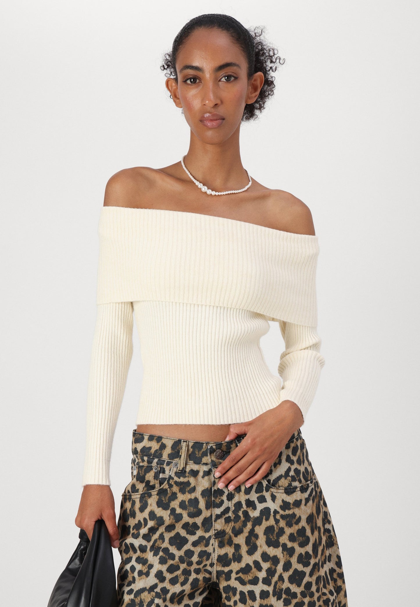 ONLY Petite ONLKATIA OFF SHOULDER - Jumper - Whitecap Gray