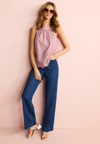 Next SLEEVELESS BRODERIE SHELL STANDARD - Bluse - Lilac Purple