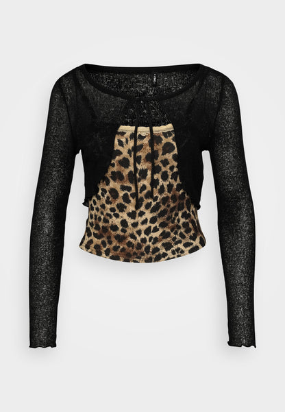 ONLY Petite ONLLEMONE DOUBLE - Long Sleeved Top - Black