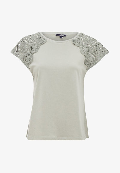  Kurzen Ärmeln - T-Shirt Basic - Beige