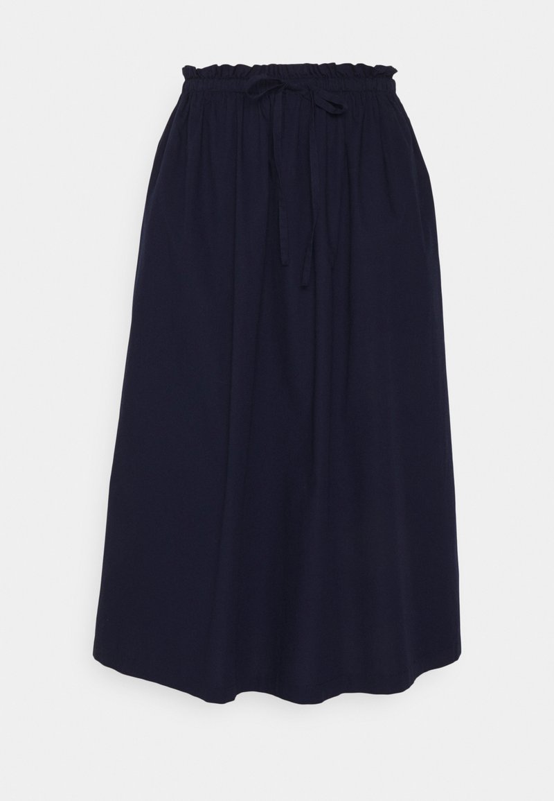  PAPERBAG PULL ON MIDI SKIRT - A-Linien-Rock - Navy Uniform