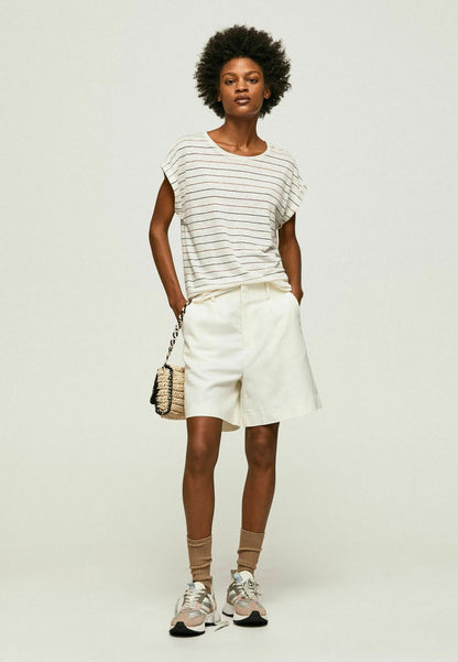 Pepe Jeans OLAYA - T-Shirt Print - Off White Brown