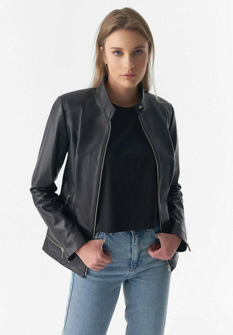  Lederjacke - Black