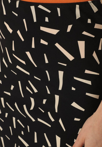 Marie Lund A-Linien-Rock - Schwarz/ecru