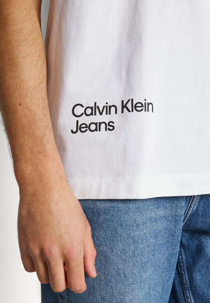 Calvin Klein Jeans BLURRED COLORED ADDRESS TEE - T-Shirt Print - Bright White