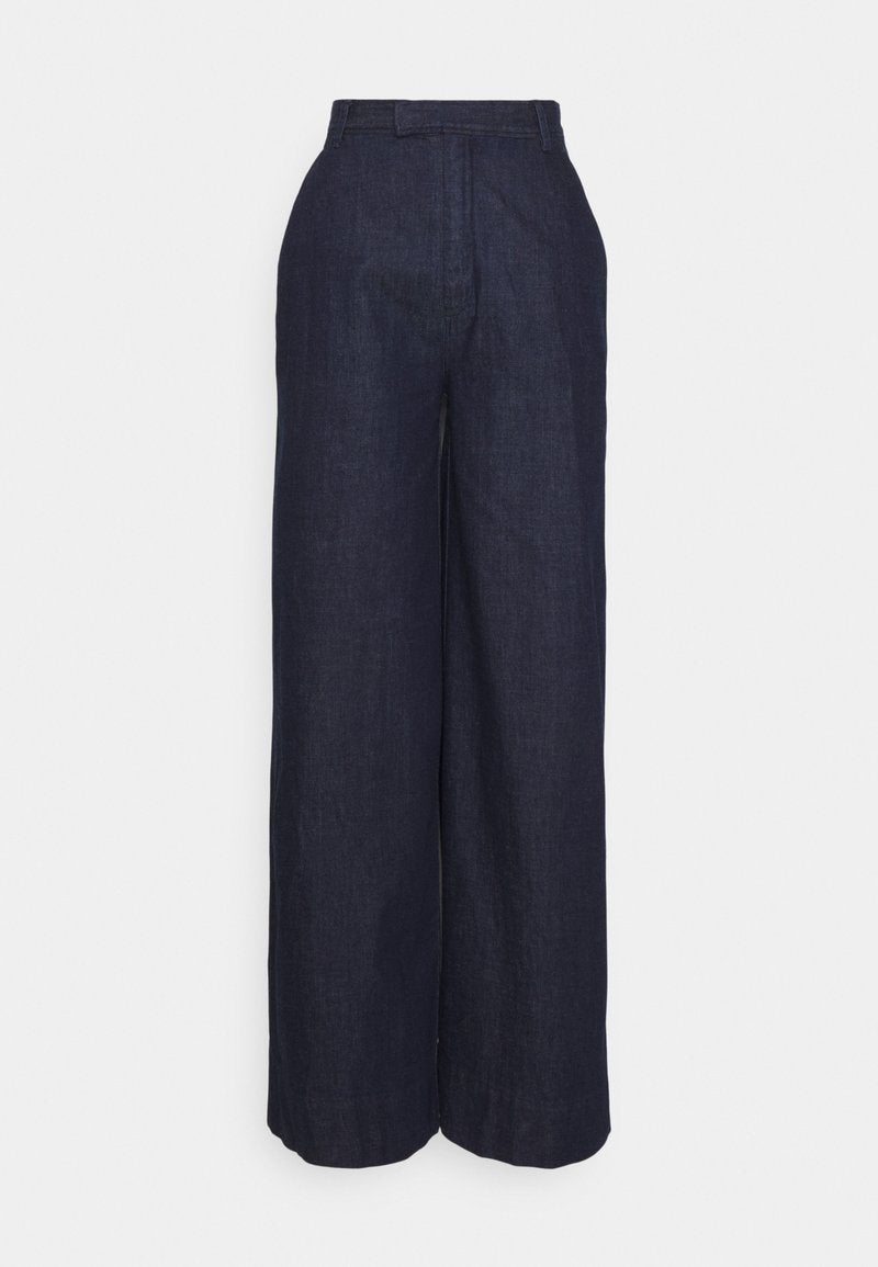  VINTAGE CHAMBRAY TROUSER - Stoffhose - Dark Blue Chambray