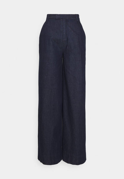  VINTAGE CHAMBRAY TROUSER - Stoffhose - Dark Blue Chambray