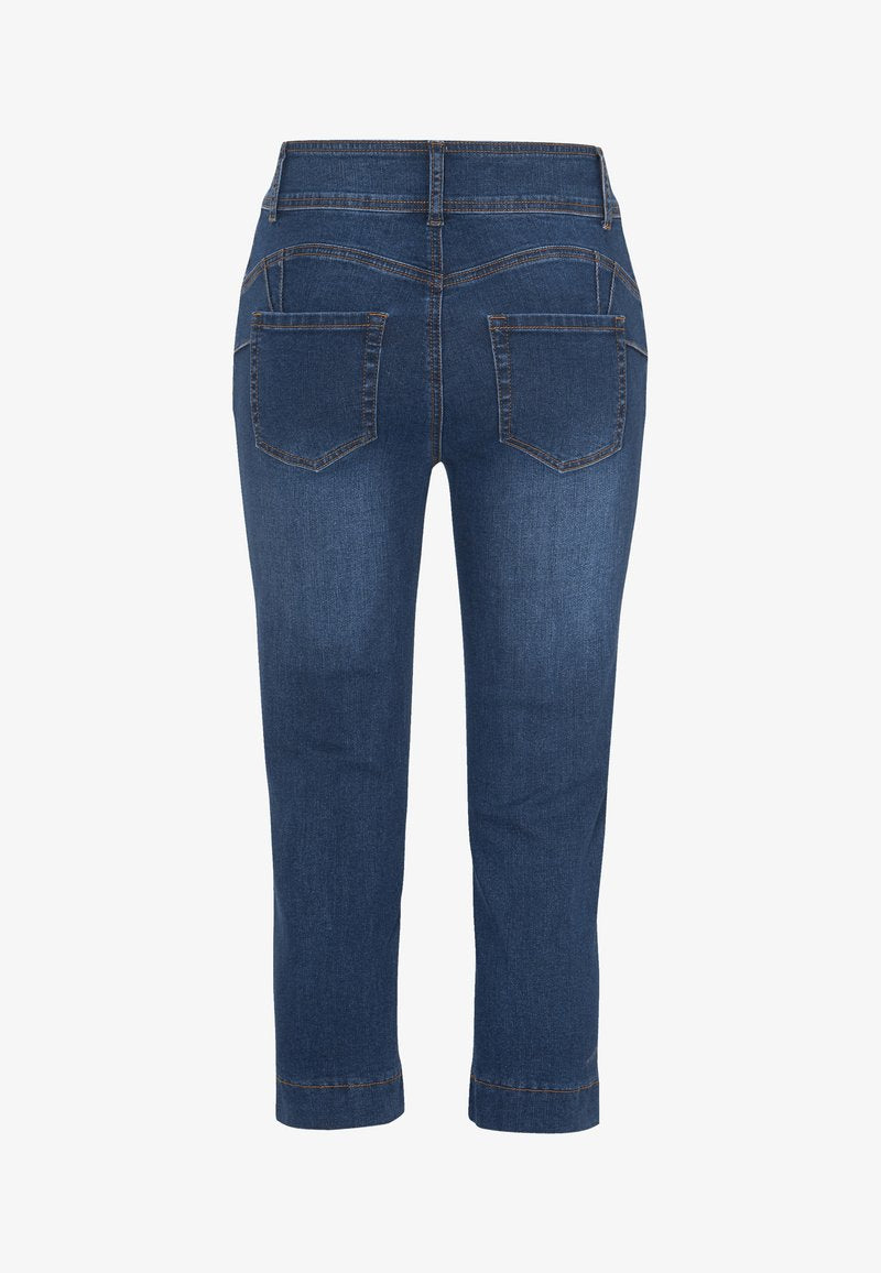  STRETCHY CROP SHAPING EFFECT - Jeans Shorts - Dark Blue