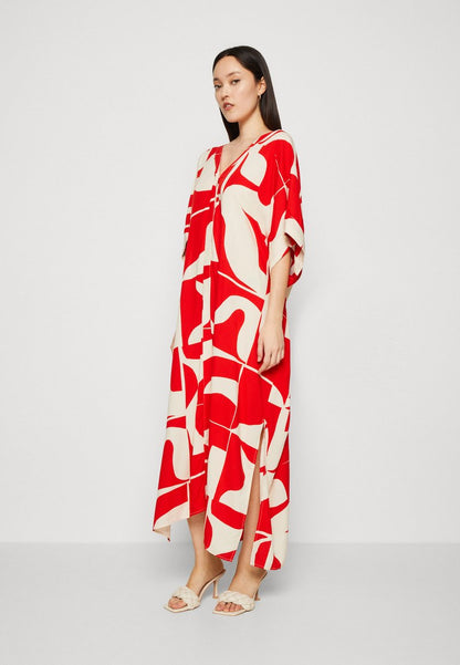 Monki Blusenkleid - Light Red/white