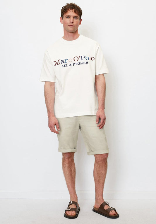 Marc O'Polo MIT LOGO-STICKEREI - T-Shirt Print - White