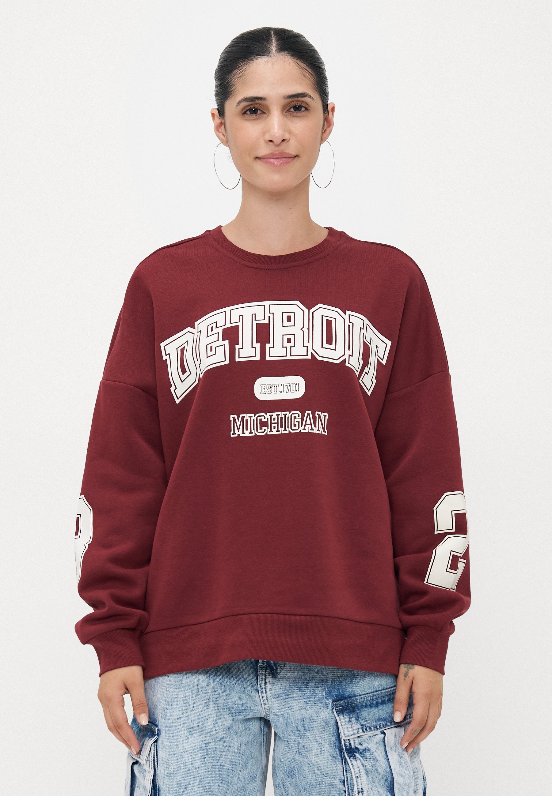 ONLY Petite ONLVICTORY O NECK - Sweatshirt - Cabernet