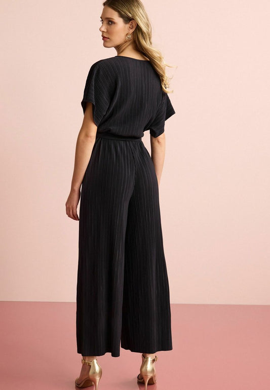 Next SHORT SLEEVE PLISSÉ - Jumpsuit - Black