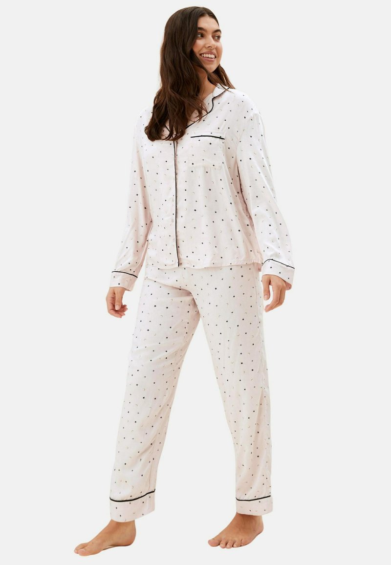 Marks & Spencer STAR PRINT REVERE COLLAR SET - Nachtwäsche Set - Soft Pink