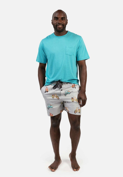 Cyberjammies LUCA VESPA PRINT - Nachtwäsche Hose - Grey Vespa