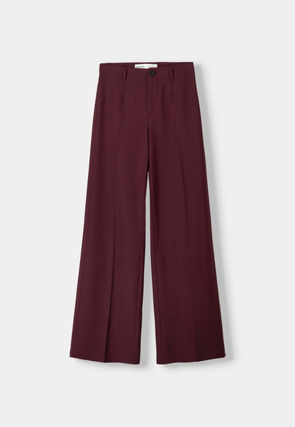 BERSHKA WIDE-LEG TAILORED - Trousers - Black