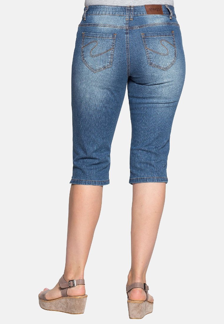 Sheego Jeans Shorts - Blue Denim