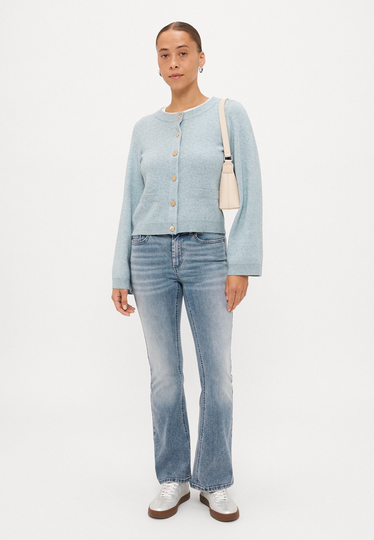 ONLY Petite ONLBLUSH MID WAIST - Flared Jeans - Special Blue Grey Denim