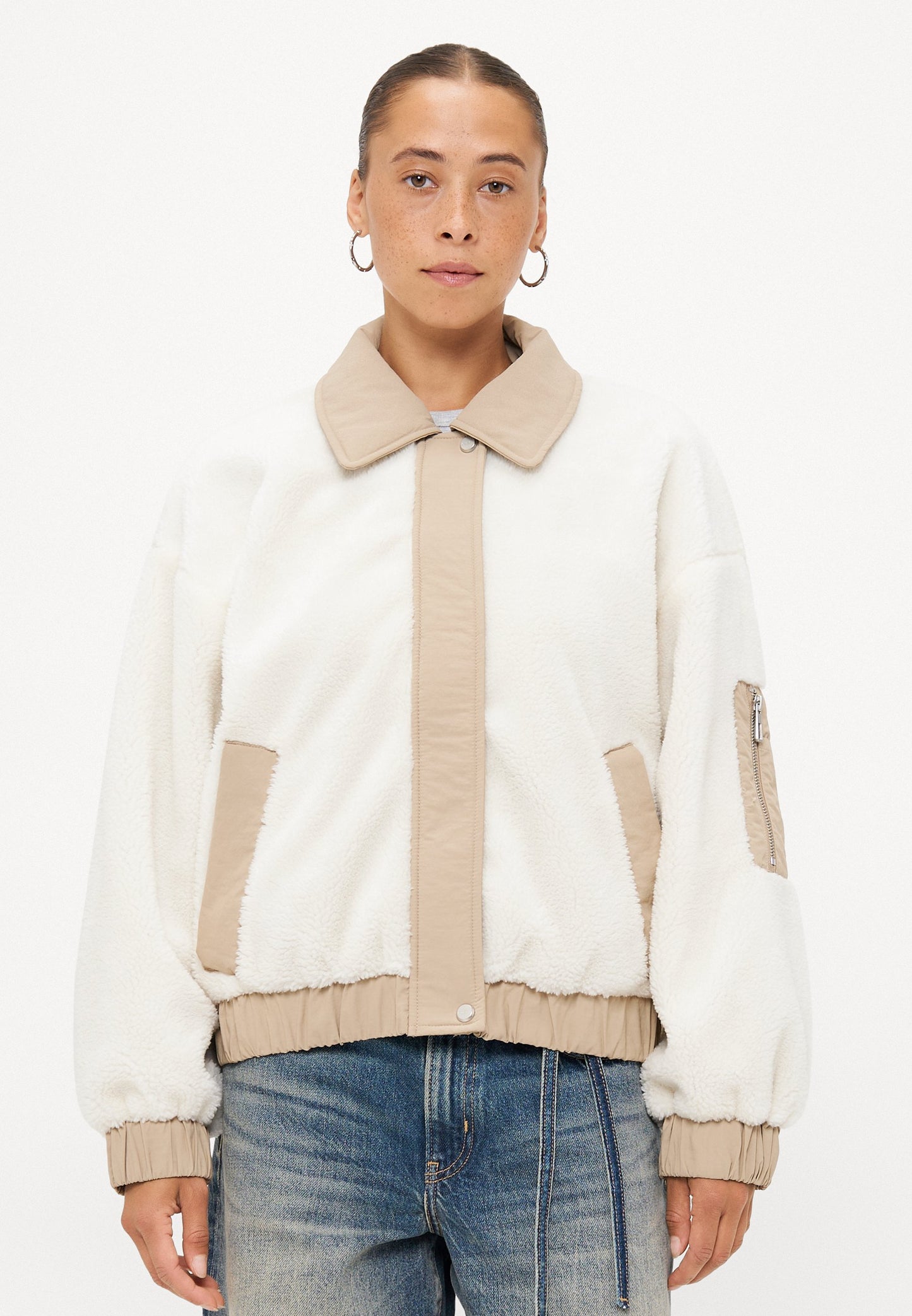 ONLY Petite ONLSIENA MIX JACKET LIFE - Winter Jacket - Cloud Dancer/silver Mink